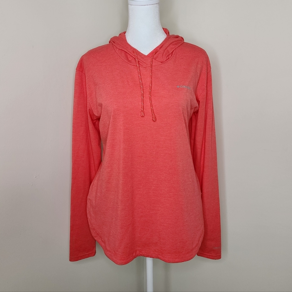 Columbia Women's Coral Hooded Longsleeve Cotton Blend Sportswear Top Sm Fishing